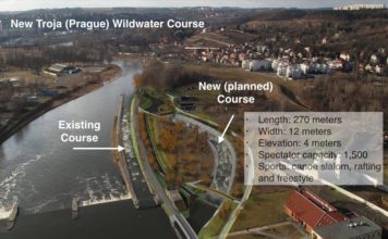 Plans for a new slalom course in Troja, Prague